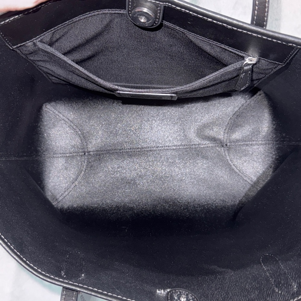 Coach Black and White Floral Tote Bag - Picture 13 of 15